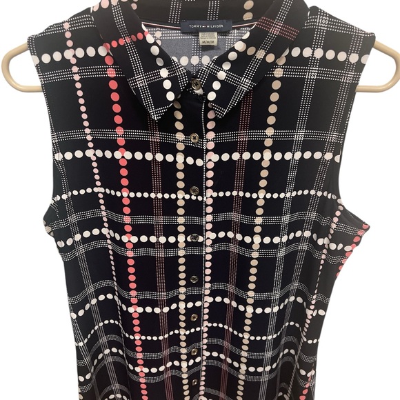 Tommy Hilfiger Tops - SOLD Tommy Hilfiger Women's Black and Pink Sleeveless Top